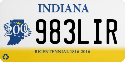 IN license plate 983LIR