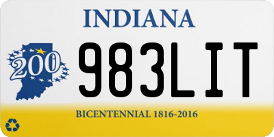 IN license plate 983LIT