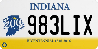 IN license plate 983LIX