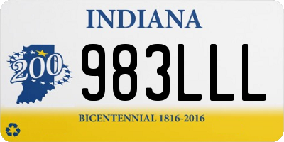 IN license plate 983LLL