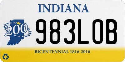 IN license plate 983LOB