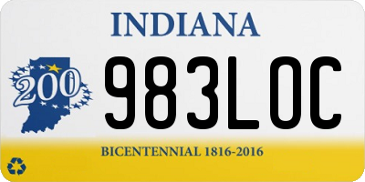 IN license plate 983LOC