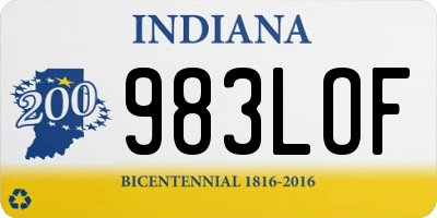 IN license plate 983LOF