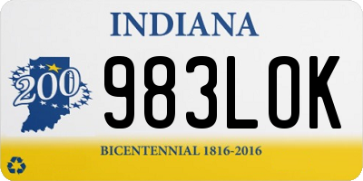 IN license plate 983LOK