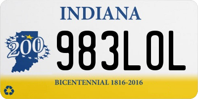 IN license plate 983LOL