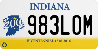 IN license plate 983LOM