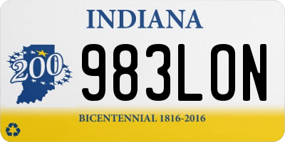 IN license plate 983LON