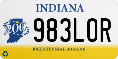 IN license plate 983LOR