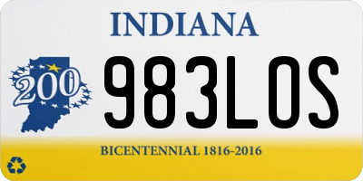 IN license plate 983LOS