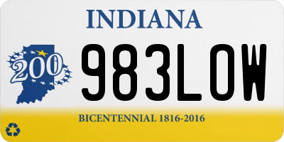IN license plate 983LOW