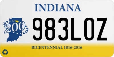 IN license plate 983LOZ