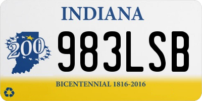 IN license plate 983LSB