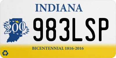 IN license plate 983LSP