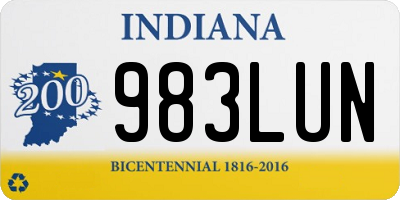 IN license plate 983LUN