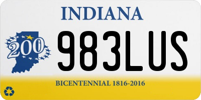 IN license plate 983LUS