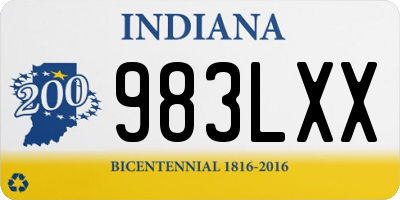 IN license plate 983LXX