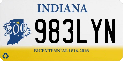 IN license plate 983LYN