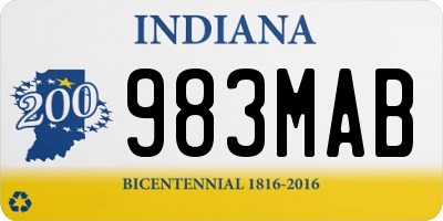 IN license plate 983MAB