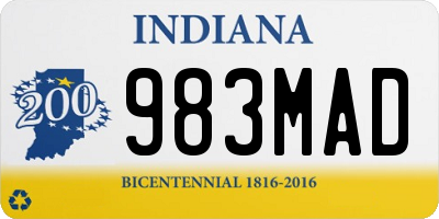 IN license plate 983MAD