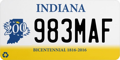 IN license plate 983MAF