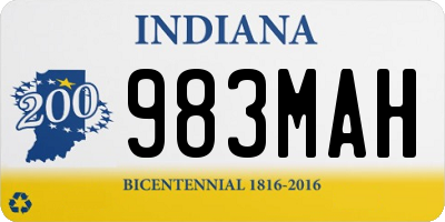 IN license plate 983MAH