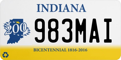 IN license plate 983MAI