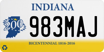 IN license plate 983MAJ