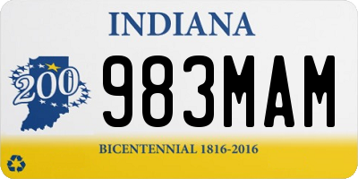 IN license plate 983MAM