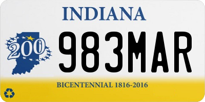 IN license plate 983MAR