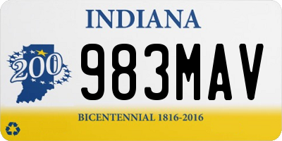 IN license plate 983MAV