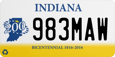 IN license plate 983MAW