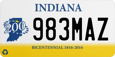 IN license plate 983MAZ