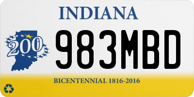 IN license plate 983MBD