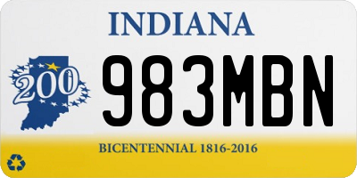 IN license plate 983MBN