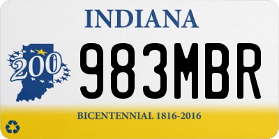 IN license plate 983MBR