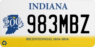 IN license plate 983MBZ