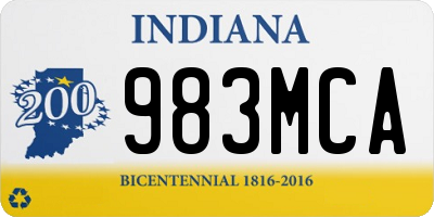 IN license plate 983MCA
