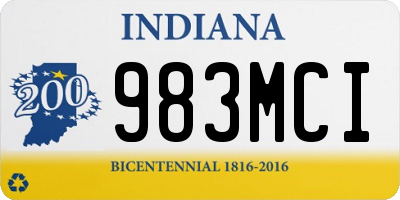 IN license plate 983MCI