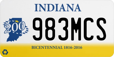 IN license plate 983MCS