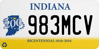 IN license plate 983MCV