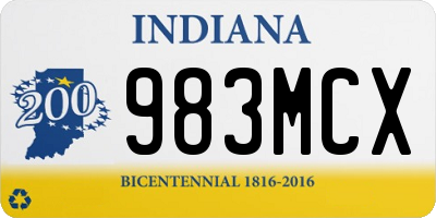 IN license plate 983MCX