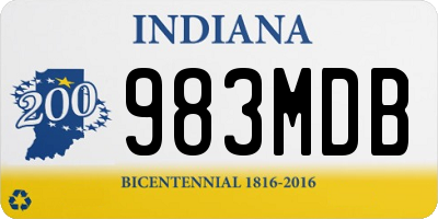 IN license plate 983MDB