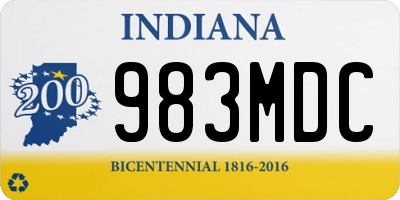 IN license plate 983MDC