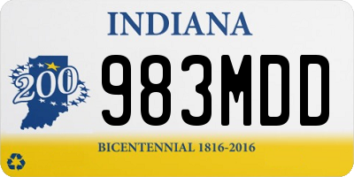 IN license plate 983MDD