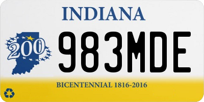 IN license plate 983MDE