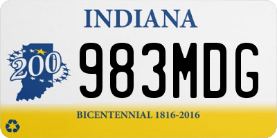 IN license plate 983MDG