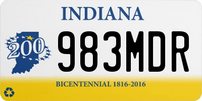 IN license plate 983MDR