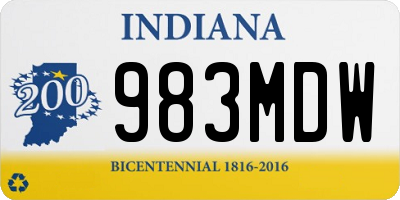 IN license plate 983MDW