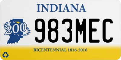 IN license plate 983MEC