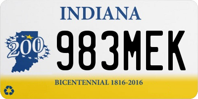 IN license plate 983MEK